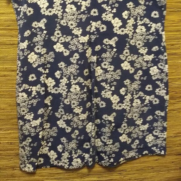 🌸 Old Navy XXL Navy Mini Dress White Floral  Stretch Cotton Blend - Picture 5 of 7